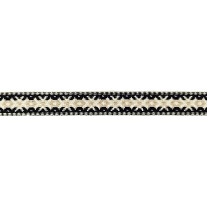 Bortenband natur-schwarz Baumwolle 100 cm