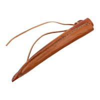 Double leather sheath for medieval cutlery 20 cm, brown