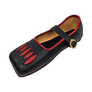 Kuhmaulschuhe / Renaissance Schuhe schwarz-rot...