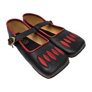 Cow shoes / Renaissance shoes black-red "Caspar"