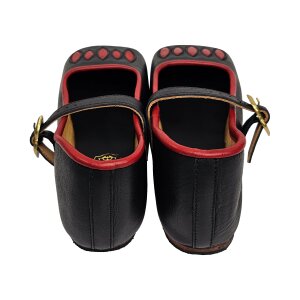 Cow shoes / Renaissance shoes black-red "Caspar"