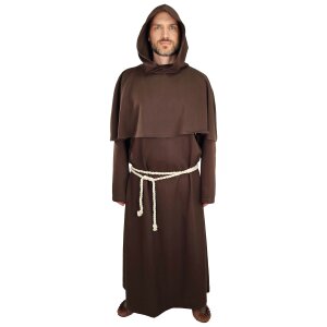 Brown "Alanus" monks habit - set consisting of habit, cowl and rope belt