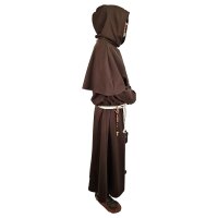 Brown "Alanus" monks habit - set consisting of habit, cowl and rope belt