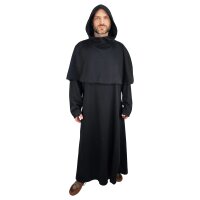 Monks cowl black "Baldrich" - set consisting of habit, cowl and rope belt