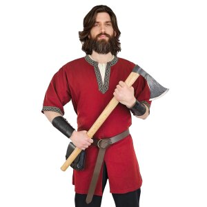 Classic Viking tunic red "Arvid" with knot...