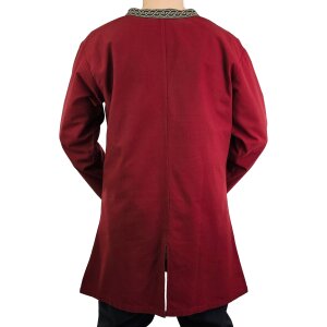 Classic Viking tunic red with knot pattern "Hakon", long sleeves