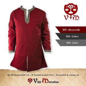 Classic Viking tunic red with knot pattern...