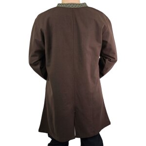 Classic brown Viking tunic with knot pattern "Hakon", long sleeves