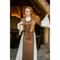 Medieval cotton dress Red/Natural "Angie"