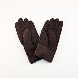 Remaining stock: Genuine lambskin finger gloves dark brown - M
