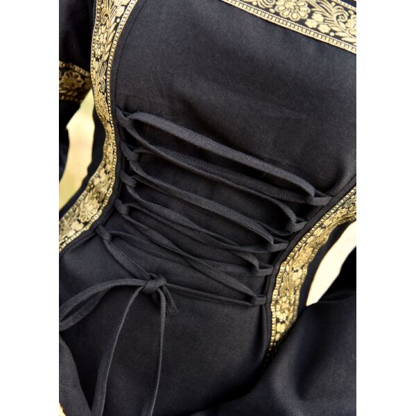 black and gold fantasy dress Courtly Renaissance Dress