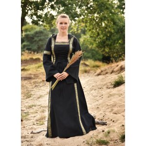 Fantasy medieval dress black with hood...