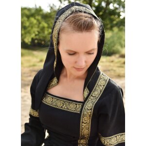 Fantasy medieval dress black with hood "Eleanor"
