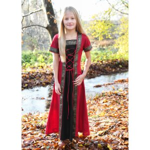 Childrens fantasy medieval dress red-black "Eleanor"