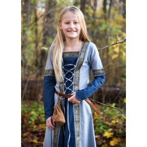 Childrens fantasy medieval dress blue, long sleeve "Eleanor"