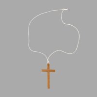 Necklace with wooden cross pendant