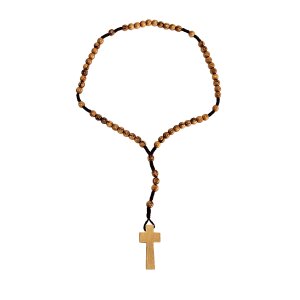 Knotted olive wood rosary 33 cm