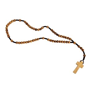 Knotted olive wood rosary 33 cm