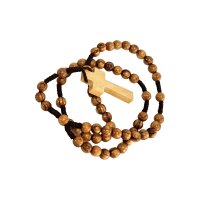 Knotted olive wood rosary 33 cm