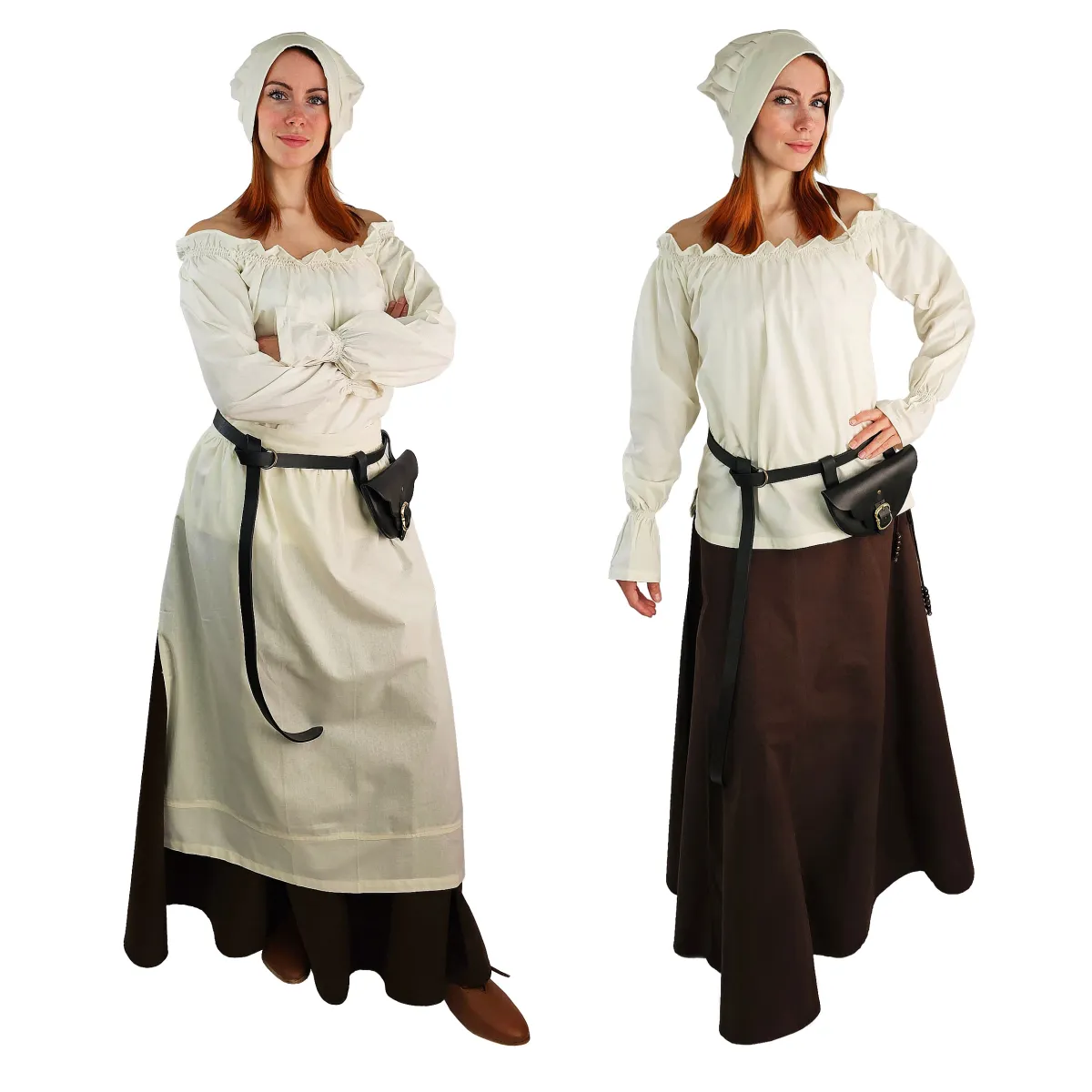 A woman in a barmaid costume
