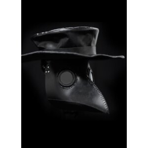 Plague doctor set - mask and hat made of leather