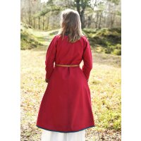 Embroidered Viking coat, wine-red/petrol "Ella"