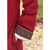 Embroidered Viking coat, wine-red/petrol "Ella"