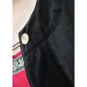 Medieval cloak with velvet trim, black