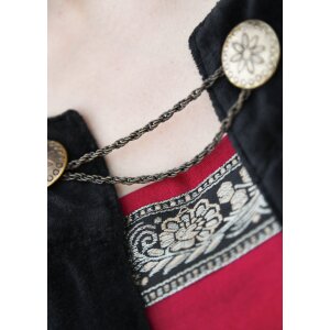 Medieval cloak with velvet trim, black