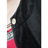 Medieval cloak with velvet trim, black