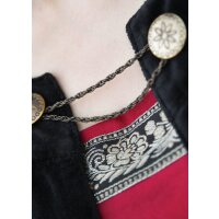 Medieval cloak with velvet trim, black