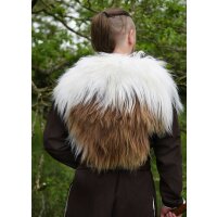 Shoulder fur made from Nordland sheepskin, white with patches