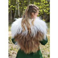 Shoulder fur made from Nordland sheepskin, white with patches