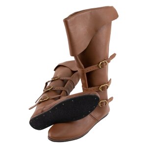 Medieval Boots or Gauntlet Boots brown with rubber sole