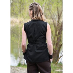 Sleeveless medieval blouse black "Levke":