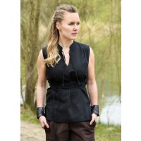 Sleeveless medieval blouse black "Levke":