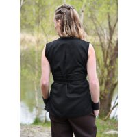 Sleeveless medieval blouse black "Levke":