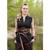 Sleeveless medieval blouse black "Levke":