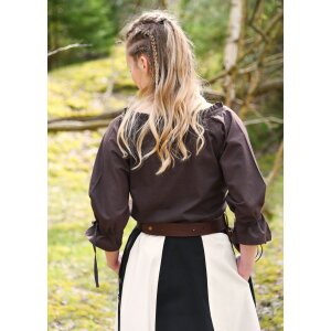 Medieval blouse with 3/4 sleeves, brown "Birga"