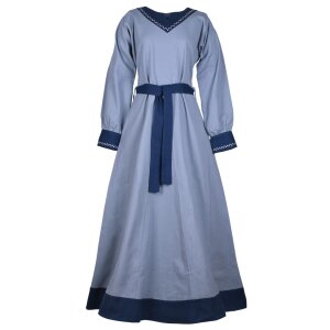 Wikinger Kleid Jona Blaugrau/Blau Größe XL,...