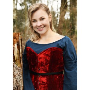 High-quality velvet corsage, full-bust corsage, red