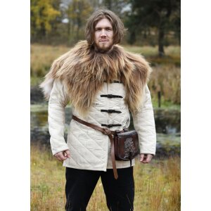 Shoulder fur made from Nordland sheepskin, mottled brown