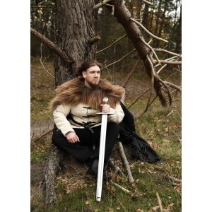 Shoulder fur made from Nordland sheepskin, mottled brown