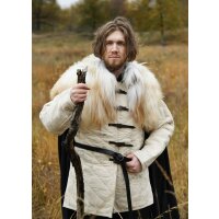 Shoulder fur made from Nordland sheepskin, mottled white
