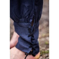 Dark blue linen Viking rush trousers “Wodan”