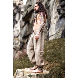 Viking rush trousers linen stone gray “Wodan”