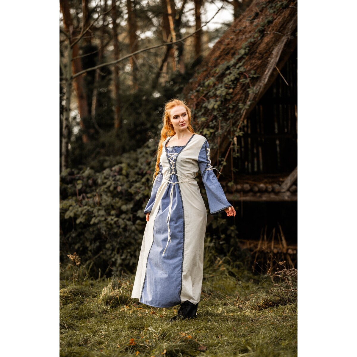 Medieval dress nature/dove blue “Amalia”