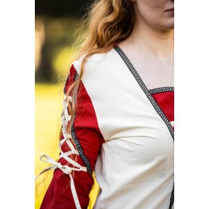 Medieval dress natural/red “Amalia”