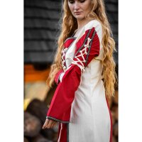 Medieval dress natural/red “Amalia”