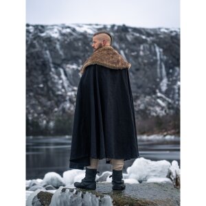 Viking cape with faux fur black “Janne”